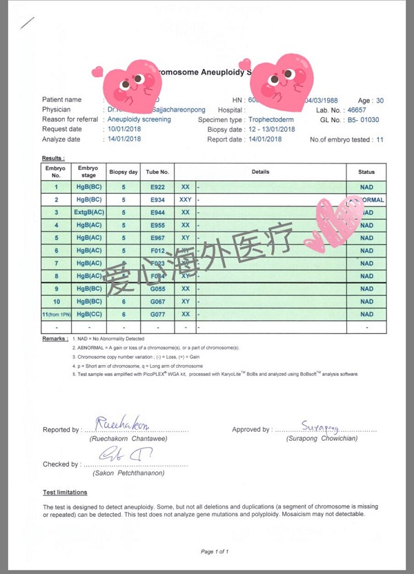 卵巢储备不足 泰国试管婴儿助力 11个胚胎 竟有10个正常