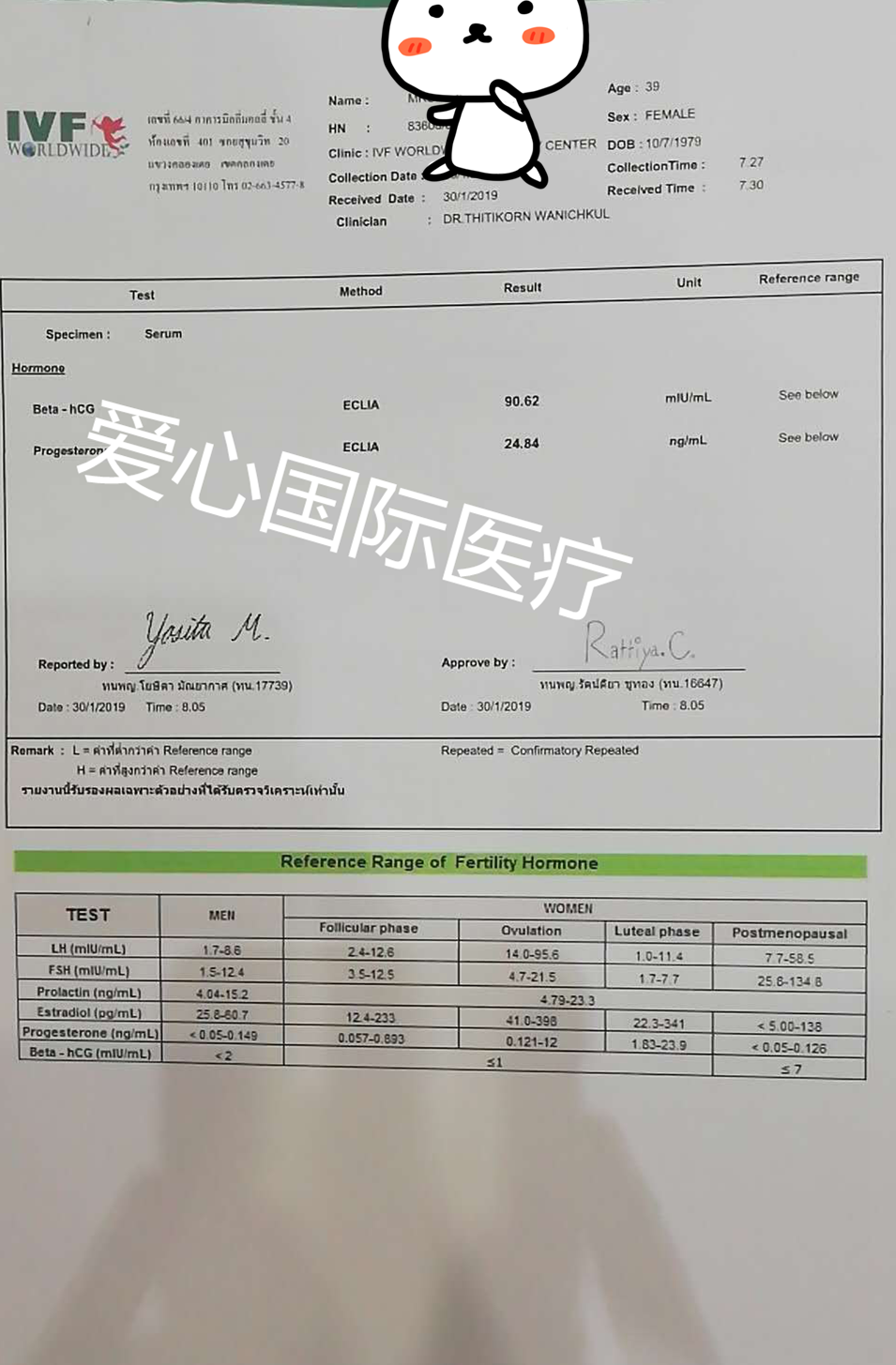 【泰国试管婴儿生男孩】江西39岁求二胎男宝，卵巢储备不良，全球好孕